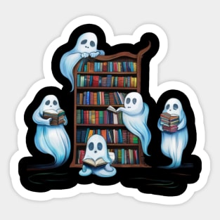 Ghosts Reading Books Sticker